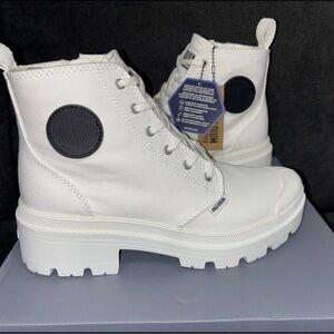 Palladium Women's White Combat Boots